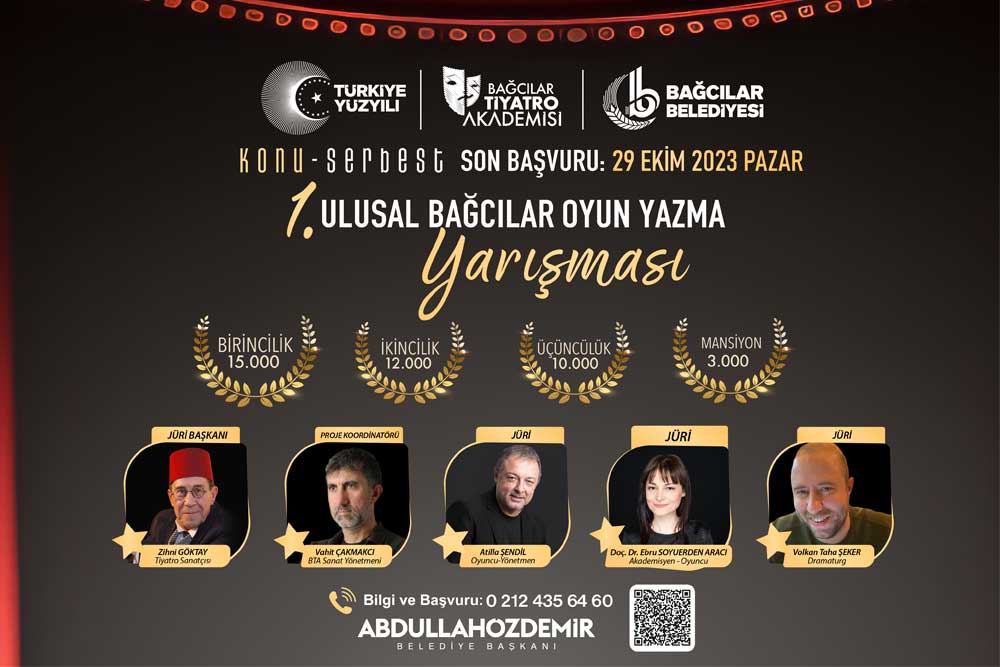 Bağcılar Belediyesi’nden Tiyatro Oyunu Yazma Yarışması 1 Bağcılar Belediyesi’nden Tiyatro Oyunu Yazma Yarışması